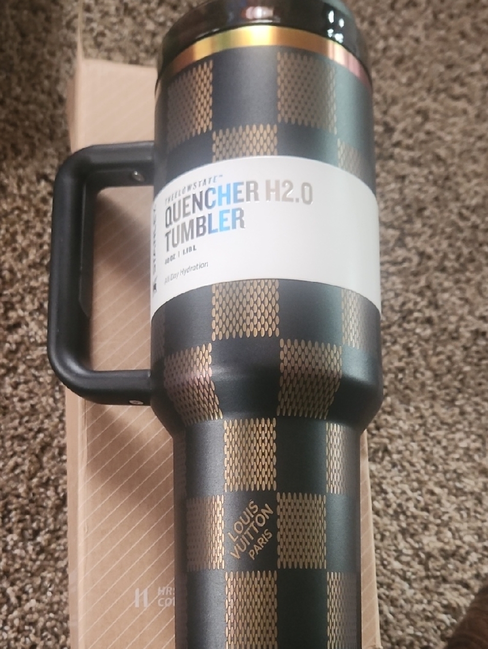 Stanley Black and Gold Checkered Quencher H2.0 Tumbler